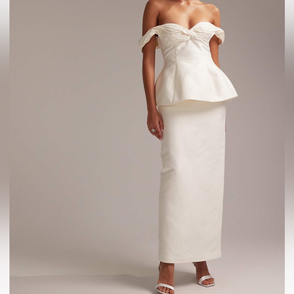 ASOS DESIGN off shoulder structured wedding dress